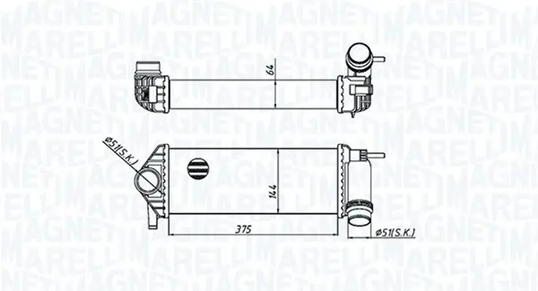 Радіатор інтеркулера Magneti Marelli 351319205510 (фото 1)
