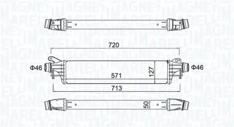 Радиатор интеркулера magneti marelli 351319205880 Опель Корса