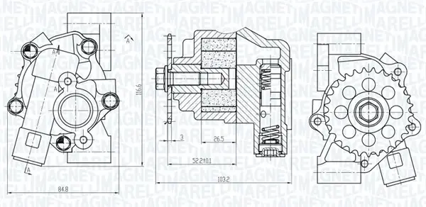 MAGNETI MARELLI SUZUKI Оливний насос GRAND VITARA I 01-, GRAND VITARA II 05-, VITARA 95- Magneti Marelli 351516000099 (фото 1)