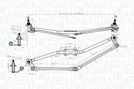 85570170 Механизм стеклоочистителя magneti Marelli 085570170010