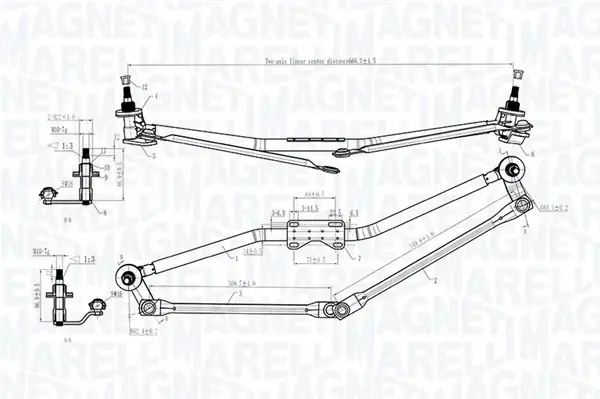 85570170 Механизм стеклоочистителя Magneti Marelli 085570170010 (фото 1)