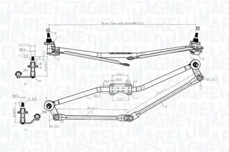 85570170 Механизм стеклоочистителя magneti marelli 085570170010