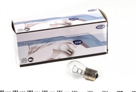 Лампа P21W 24 фонарь указателя поворота (пр-во кор.код товара. P21W 24 HD) magneti Marelli 008561100000