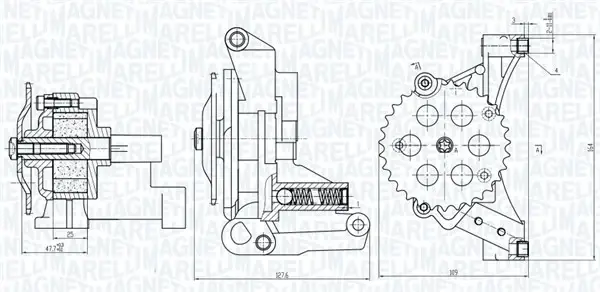 MAGNETI MARELLI AUDI помпа мастила A3 (8L1) 1.9 TDI 00-03, A4 B6 1.9 TDI 01-04, A6 C5 (4B2) 1.9 TDI 01-05, FORD GALAXY I 1.9 TDI 03-06, SEAT TOLEDO II (1M2) 1.9 TDI 03-06, SKODA OCTAVIA I Combi 1.9 TDI 02-04, VW BORA Variant 1.9 TDI 00-05 Magneti Marelli 351516000032 (фото 1)