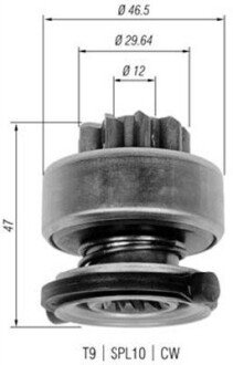 Бендикс (z=9) TOYOTA 1,6/1,8: Avensis, Carina, Corolla 1,3 [] magneti Marelli 940113020335