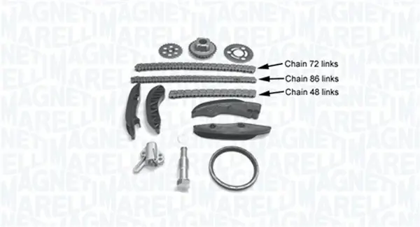 MAGNETI MARELLI BMW К-кт цепи ГРМ (ланцюг 3шт, заспокоювачі 4 шт, натягувачі 2шт, шестерні 3шт. сальник) E90/F30/F10/F01/F15 3.0d Magneti Marelli 341500001390 (фото 1)