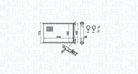 MAGNETI MARELLI BMW радіатор опалення 1 E81/87,3 E90,X1 E84,X3 F25,X4 F26 Magneti Marelli 350218455000