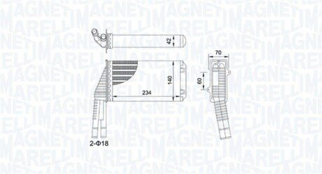 CITROEN радіатор опалення C1 1,0 05-, Peugeot 107 1,0 05-, Toyota Aygo magneti Marelli 350218467000