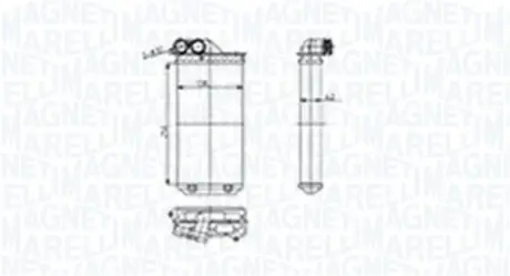 MAGNETI MARELLI CITROEN радіатор опалення C2/3,Peugeot 1007 05- Magneti Marelli 350218460000