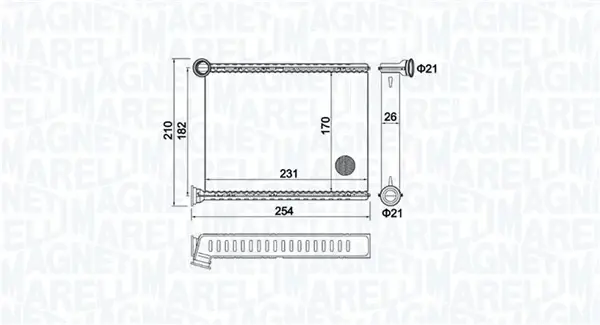 MAGNETI MARELLI CITROEN радіатор опалення C3 Picasso,Peugeot 308 07- Magneti Marelli 350218473000 (фото 1)