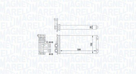 CITROEN радіатор опалення DS5,Peugeot 3008/5008 09- magneti Marelli 350218435000