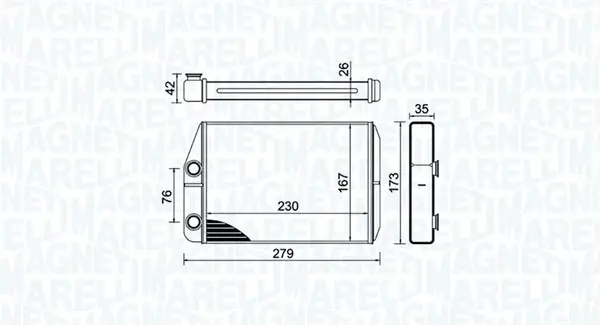 MAGNETI MARELLI CITROEN радіатор опалення Jumper,Fiat Ducato,Peugeot Boxer 06- Magneti Marelli 350218443000 (фото 1)