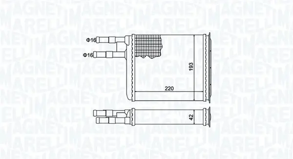 MAGNETI MARELLI CITROEN радіатор опалення Jumper,Fiat Ducato,Peugeot Boxer 94- Magneti Marelli 350218401000 (фото 1)