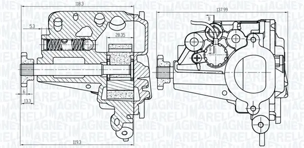 MAGNETI MARELLI DB помпа мастила A/B-Class 1,3 18-, RENAULT 0,9-1,2 12- Magneti Marelli 351516000072 (фото 1)