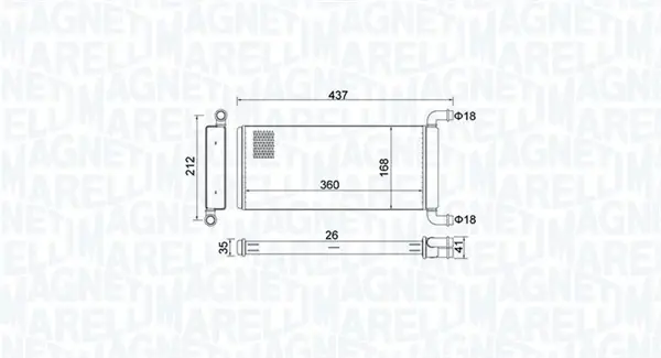 MAGNETI MARELLI DB радіатор опалення Sprinter 06-,VW Crafter 06- magneti marelli 350218451000