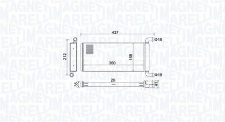 DB радіатор опалення Sprinter 06-,VW Crafter 06- magneti Marelli 350218451000