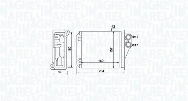 MAGNETI MARELLI DB радіатор опалення Sprinter 06-,VW Crafter 06- magneti marelli 350218481000