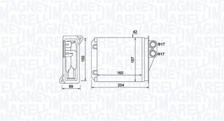 DB радіатор опалення Sprinter 06-,VW Crafter 06- magneti Marelli 350218481000 на Мерседес Спринтер 906