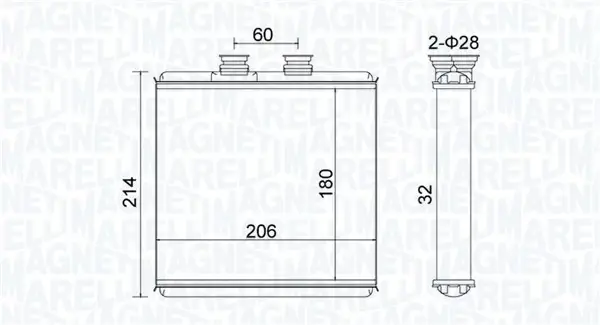 MAGNETI MARELLI DB радіатор опалення W204,E212 Magneti Marelli 350218510000 (фото 1)