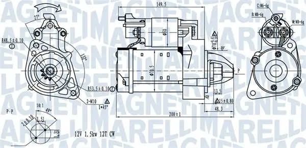 MAGNETI MARELLI DB Стартер W204, W212, B906 Magneti Marelli 063721527010 (фото 1)