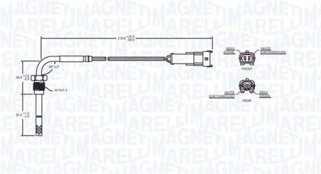 FIAT Датчик температури відпрацьованих газів FREEMONT 2.0 11-, DODGE magneti Marelli 172000193010