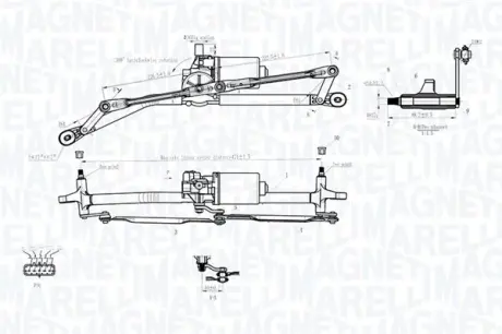 MAGNETI MARELLI FIAT привід склоочисника з мотором PUNTO II 99- magneti marelli 064012001011 Фиат Пунто 2