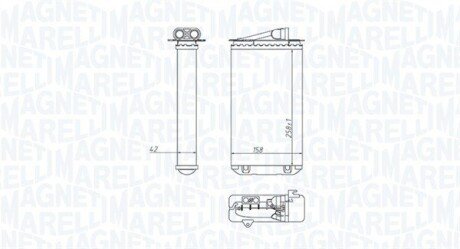 Радиатор печки (отопителя) magneti Marelli 350218417000 на Фиат Мультипла