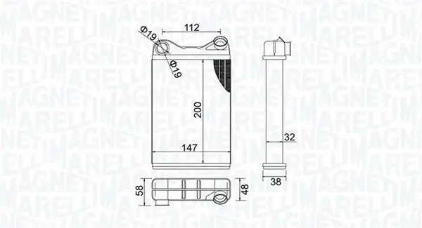 MAGNETI MARELLI FIAT радіатор опалення Punto 99- magneti marelli 350218456000