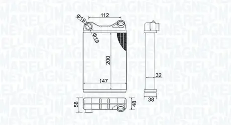 MAGNETI MARELLI FIAT радіатор опалення Punto 99- magneti marelli 350218456000