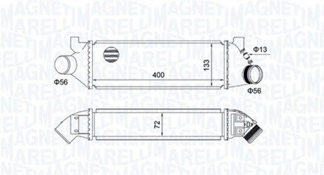 Радиатор интеркулера magneti Marelli 351319204950 на Форд Transit