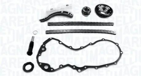 MAGNETI MARELLI FORD К-кт ланцюга ГРМ (2 ланцюга+2 шт. напрямна+ 2 шестерні+ натягувач + сальник + прокладка) Fiesta,Focus,Galaxy 1.8TDCI/DI 98- Magneti Marelli 341500001110