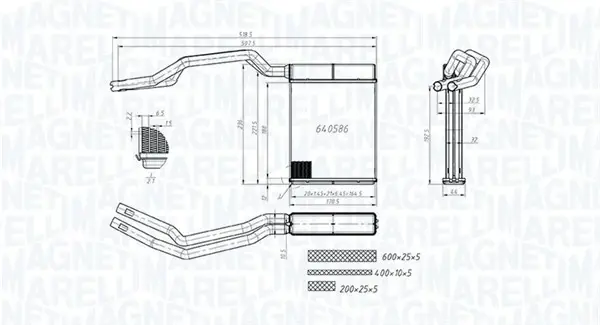 MAGNETI MARELLI FORD радіатор обігрівача Focus 04-, C-Max 06- magneti marelli 350218453000