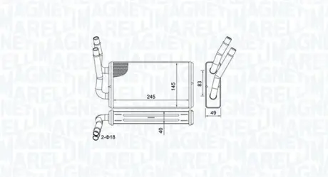 MAGNETI MARELLI FORD радіатор обігрівача Transit 2,2-3,2TDCi 06- Magneti Marelli 350218450000