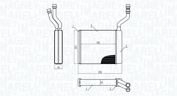 MAGNETI MARELLI FORD радіатор опалення C-Max,Focus,Kuga I,Mazda 3/5,Volvo Magneti Marelli 350218425000 (фото 1)