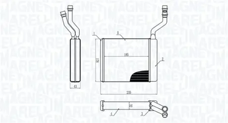 MAGNETI MARELLI FORD радіатор опалення C-Max,Focus,Kuga I,Mazda 3/5,Volvo Magneti Marelli 350218425000