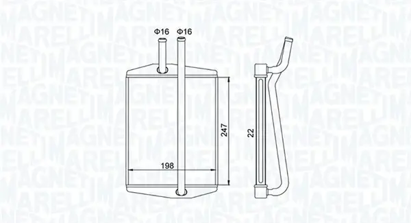 MAGNETI MARELLI FORD радіатор опалення Fiesta IV,фургон 95- magneti marelli 350218413000