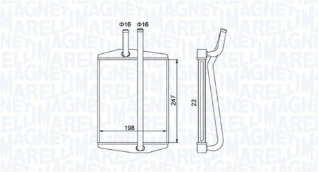 Радиатор печки (отопителя) magneti Marelli 350218413000 на Форд KA