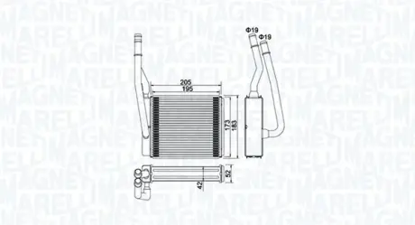 MAGNETI MARELLI FORD радіатор опалення Focus,Transit Connect 98- Magneti Marelli 350218414000