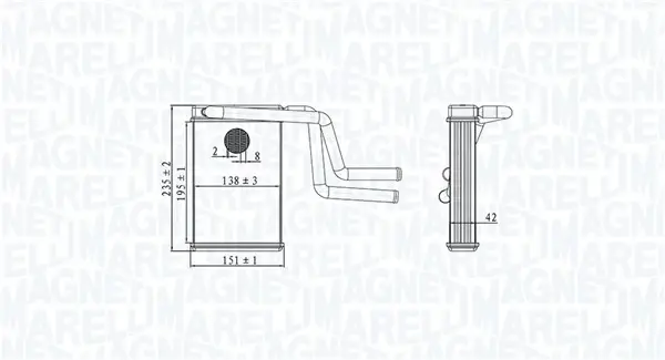 MAGNETI MARELLI FORD радіатор опалення Mondeo I,II,III magneti marelli 350218487000