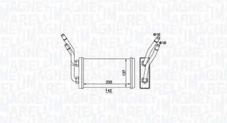 FORD радіатор опалення Transit 00- magneti Marelli 350218468000