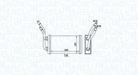 MAGNETI MARELLI FORD радіатор опалення Transit 00- Magneti Marelli 350218468000
