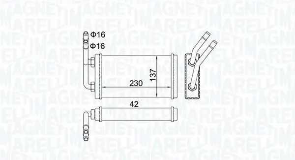MAGNETI MARELLI FORD радіатор опалення Transit 94- magneti marelli 350218406000