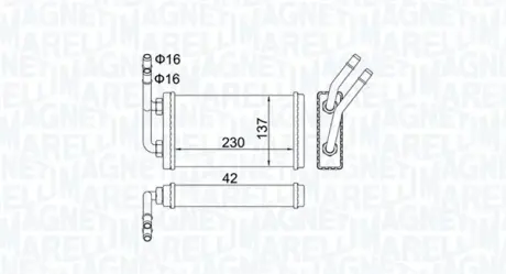 MAGNETI MARELLI FORD радіатор опалення Transit 94- Magneti Marelli 350218406000