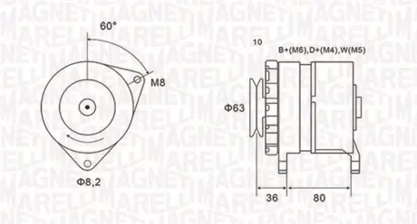 MAGNETI MARELLI генератор FORD FIESTA II -93 Magneti Marelli 063735060010