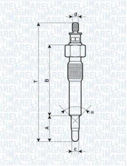 GLOW PLUG LANCIA, OPEL, PEUGEOT, RENAULT [] magneti Marelli 062583202304