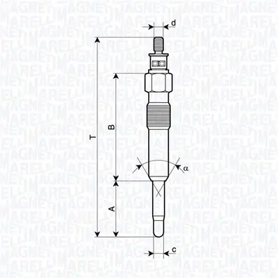 MAGNETI MARELLI HONDA Свеча накала ACCORD 2.0TDI 95- magneti marelli 062900126304