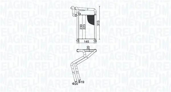 MAGNETI MARELLI HYUNDAI радіатор опалення ix35,Kia Sportage 10- Magneti Marelli 350218488000 (фото 1)