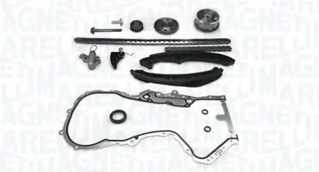 MAGNETI MARELLI К-кт цепи ГРМ Audi A1/3,Seat,Skoda Fabia II,Octavia II,Rapid,Roomster,Golf V,VI,Jetta III,IV,Passat,Sharan,Tiguan,Touran 1.4/1.6TSI Magneti Marelli 341500000580