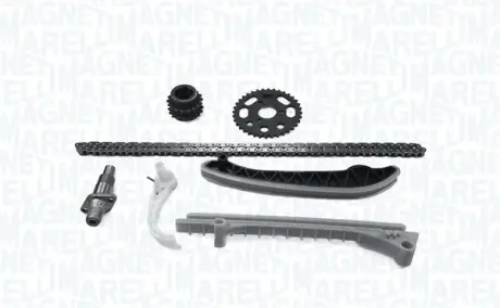 MAGNETI MARELLI К-т ланцюга ГРМ (ланцюг + 2 шестерні + 3 шт. направляючі + натягувач) MB W168, Vaneo (414) 1.6/1.9 Magneti Marelli 341500000110