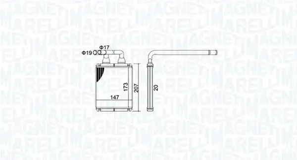 MAGNETI MARELLI KIA радіатор опалення Picanto magneti marelli 350218496000